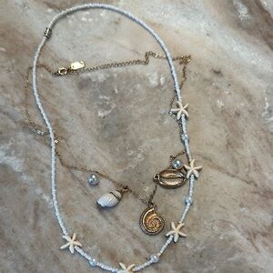 BEACH BUNDLE Gold and White Starfish Necklace